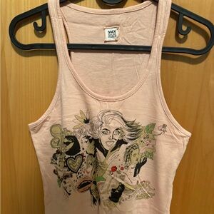 Women's Light Pink Graphic Scoop Tank
